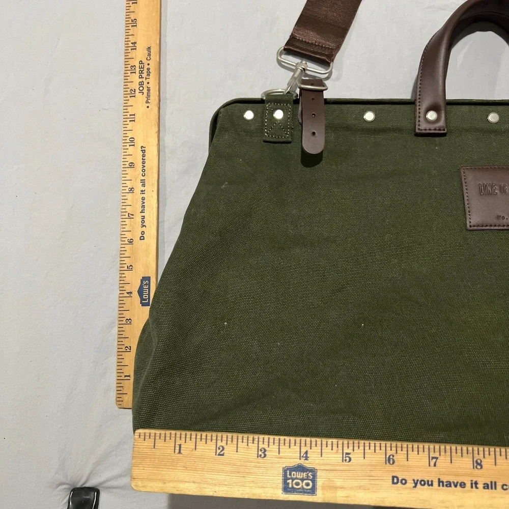 Line of Trade Olive Green Canvas Leather Handles Traveler Weekender Duffel Bag